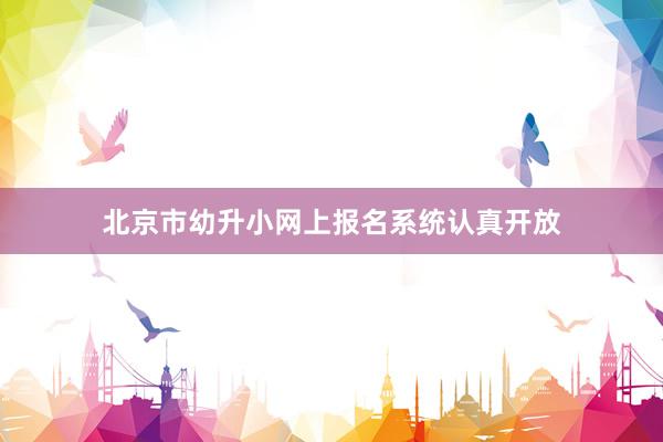 北京市幼升小网上报名系统认真开放